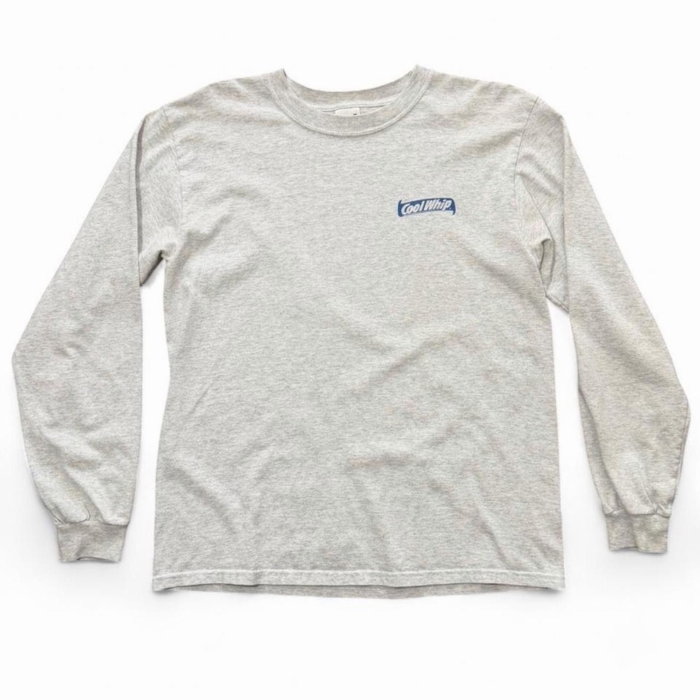 Vintage 90s Cool Whip Logo Grey Promo Chest Graphic Long Sleeve Shirt Med Anvil